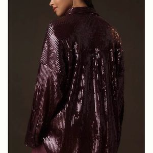 Pilcro sequin button down shirt